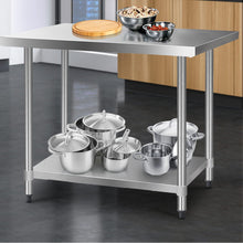 Load image into Gallery viewer, 610 x 1219mm Commercial Stainless Steel Kitchen Bench
