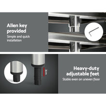 Load image into Gallery viewer, 762 x 762mm Commercial Stainless Steel Kitchen Bench with 4pcs Castor Wheels
