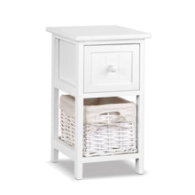 Load image into Gallery viewer, Rustic and Cottage Feel 2 PCS Bedside Table - White Wooden
