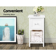 Load image into Gallery viewer, Rustic and Cottage Feel 2 PCS Bedside Table - White Wooden
