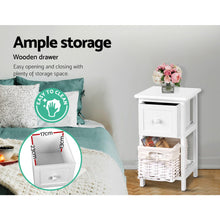 Load image into Gallery viewer, Rustic and Cottage Feel 2 PCS Bedside Table - White Wooden
