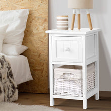 Load image into Gallery viewer, Rustic and Cottage Feel 2 PCS Bedside Table - White Wooden
