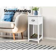 Load image into Gallery viewer, Artiss Bedside Table Nightstand Drawer Storage Cabinet Lamp Side Shelf White
