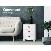 Load image into Gallery viewer, Artiss Vintage Bedside Table Chest Storage Cabinet Nightstand White
