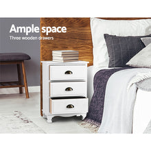 Load image into Gallery viewer, Artiss Vintage Bedside Table Chest Storage Cabinet Nightstand White
