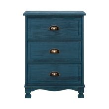 Load image into Gallery viewer, Artiss Bedside Tables Drawers Side Table Cabinet Vintage Blue Storage Nightstand

