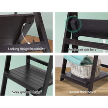 Load image into Gallery viewer, 5 Tier Wooden Ladder Stand Book Shelves - Coffee
