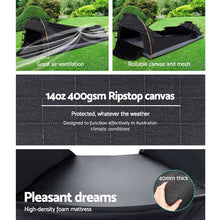 Load image into Gallery viewer, Weisshorn Single Biker Grey Ripstop Camping Swag with Mattress
