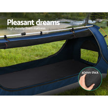 Load image into Gallery viewer, Weisshorn Double Swag Canvas Free Dark Blue Camping Swags with 7CM Mattress
