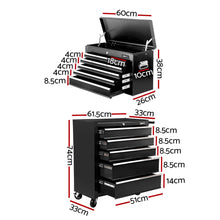 Load image into Gallery viewer, Giantz 14 Drawers Toolbox Chest Cabinet Mechanic Trolley Garage Tool Storage Box
