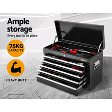 Load image into Gallery viewer, Giantz 15 Drawers Tool Box Chest Trolley Cabinet Garage Storage Boxes Organizer Black
