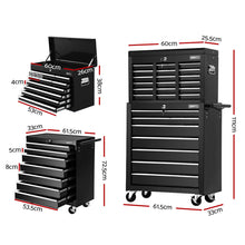 Load image into Gallery viewer, Giantz 17 Drawers Tool Box Trolley Chest Cabinet Cart Garage Mechanic Toolbox Black
