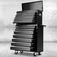 Load image into Gallery viewer, Giantz 17 Drawers Tool Box Trolley Chest Cabinet Cart Garage Mechanic Toolbox Black
