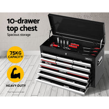 Load image into Gallery viewer, Giantz 17 Drawers Tool Box Trolley Chest Cabinet Cart Garage Mechanic Toolbox Black and Grey
