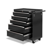 Load image into Gallery viewer, Giantz 5 Drawer Mechanic Tool Box Cabinet Storage Trolley - Black
