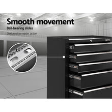 Load image into Gallery viewer, Giantz 5 Drawer Mechanic Tool Box Cabinet Storage Trolley - Black
