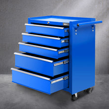 Load image into Gallery viewer, Giantz 5 Drawer Mechanic Tool Box Cabinet Storage Trolley - Blue
