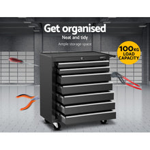 Load image into Gallery viewer, Giantz Tool Chest and Trolley Box Cabinet 7 Drawers Cart Garage Storage Black
