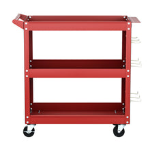 Load image into Gallery viewer, Giantz 3-Tier Tool Cart Storage Trolley Workshop Garage Pegboard Hooks Red
