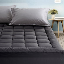 Load image into Gallery viewer, Giselle Queen Mattress Topper Pillowtop 1000GSM Charcoal Microfibre Bamboo Fibre Filling Protector

