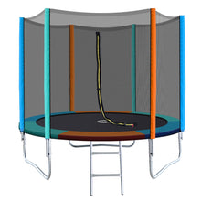 Load image into Gallery viewer, 8FT Trampoline Round Trampolines Kids Safety Net Enclosure Pad Outdoor Gift Multi-coloured
