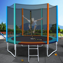 Load image into Gallery viewer, 8FT Trampoline Round Trampolines Kids Safety Net Enclosure Pad Outdoor Gift Multi-coloured
