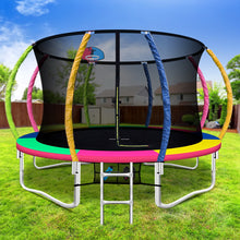 Load image into Gallery viewer, Everfit 12FT Trampoline Round Trampolines With Basketball Hoop Kids Present Gift Enclosure Safety Net Pad Outdoor Multi-coloured
