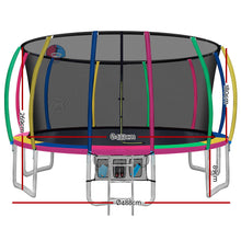 Load image into Gallery viewer, Everfit 16FT Trampoline Round Trampolines With Basketball Hoop Kids Present Gift Enclosure Safety Net Pad Outdoor Multi-coloured
