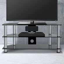 Load image into Gallery viewer, 100cm Smooth Design Temptered Glass 3 Tiers TV Stand Entertainment Unit
