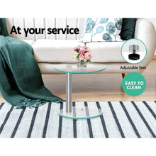 Load image into Gallery viewer, Oval Tempered Glass 2 Tier Coffee Table
