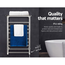 Load image into Gallery viewer, Devanti Electric Heated Towel Rail Warmer Heater Rails Rack Wall Mounted 14 Bar
