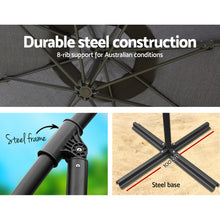 Load image into Gallery viewer, Instahut 3M Umbrella with 48x48cm Base Outdoor Umbrellas Cantilever Sun Beach Garden Patio Charcoal
