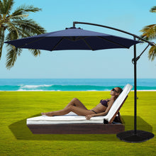 Load image into Gallery viewer, Instahut 3M Umbrella with 48x48cm Base Outdoor Umbrellas Cantilever Sun Beach Garden Patio Navy
