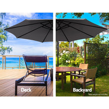 Load image into Gallery viewer, Instahut 3M Umbrella with 50x50cm Base Outdoor Umbrellas Cantilever Sun Stand UV Garden Charcoal

