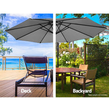 Load image into Gallery viewer, Instahut 3M Umbrella with 50x50cm Base Outdoor Umbrellas Cantilever Sun Stand UV Garden Grey
