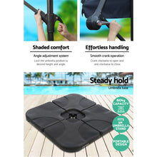 Load image into Gallery viewer, Instahut 3M Umbrella with 50x50cm Base Outdoor Umbrellas Cantilever Sun Stand UV Garden Navy

