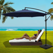 Load image into Gallery viewer, Instahut 3M Umbrella with 50x50cm Base Outdoor Umbrellas Cantilever Sun Stand UV Garden Navy
