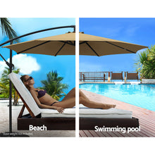 Load image into Gallery viewer, Instahut 3M Cantilevered Outdoor Umbrella - Beige
