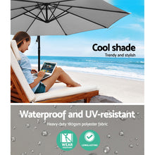 Load image into Gallery viewer, Instahut Outdoor Umbrella 3M Cantilever Beach Garden Grey
