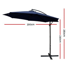 Load image into Gallery viewer, Instahut 3M Cantilevered Outdoor Umbrella - Navy
