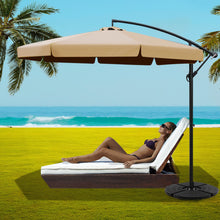 Load image into Gallery viewer, Instahut 3M Umbrella with 48x48cm Base Outdoor Umbrellas Cantilever Sun Beach UV Beige
