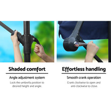Load image into Gallery viewer, Instahut 3M Umbrella with 48x48cm Base Outdoor Umbrellas Cantilever Sun Beach UV Navy
