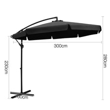 Load image into Gallery viewer, Instahut 3M Outdoor Umbrella - Black
