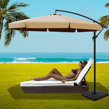 Load image into Gallery viewer, Instahut 3M Umbrella with 50x50cm Base Outdoor Umbrellas Cantilever Patio Sun Beach UV Beige
