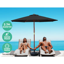 Load image into Gallery viewer, Instahut Outdoor Umbrella 2.7M Pole Cantilever Stand Garden Umbrellas Patio Black
