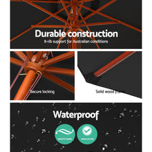 Load image into Gallery viewer, Instahut Outdoor Umbrella 2.7M Pole Cantilever Stand Garden Umbrellas Patio Black
