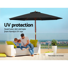 Load image into Gallery viewer, Instahut Outdoor Umbrella 2.7M Pole Cantilever Stand Garden Umbrellas Patio Black
