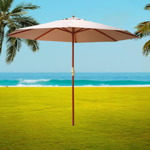 Load image into Gallery viewer, Instahut Outdoor Umbrella 3M Pole Cantilever Stand Garden Umbrellas Patio Beige
