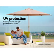 Load image into Gallery viewer, Instahut Outdoor Umbrella Pole Umbrellas 3M with Base Garden Stand Deck Beige
