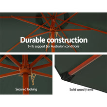 Load image into Gallery viewer, Instahut Outdoor Umbrella 3M Pole Umbrellas Stand Sun Beach Garden Deck Charcoal
